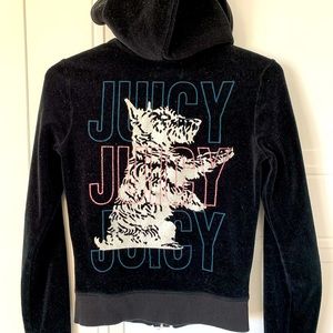 Juicy couture velour hooded full zip sweater